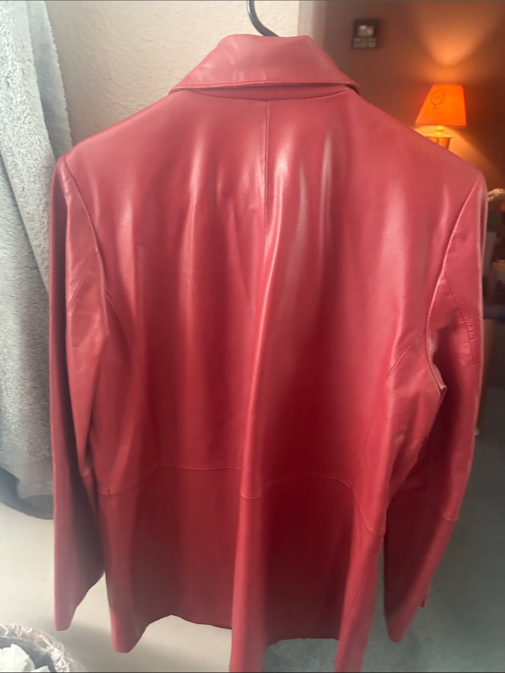 Bernardo Red Leather Trench Coat - Picture 2 of 5